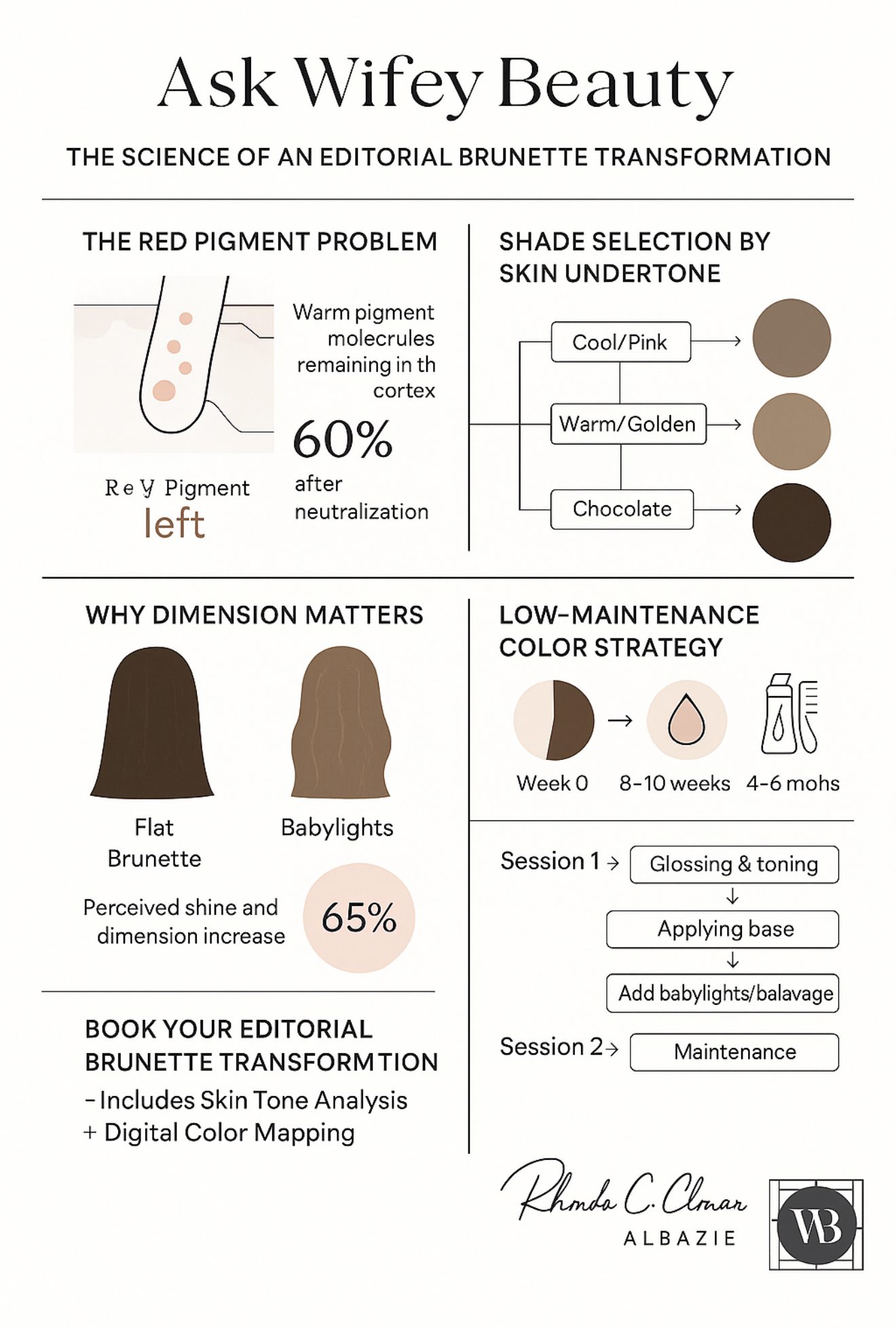 Wifey Beauty | Rhonda Coleman Albazie, Celebrity Hair Colorist | Brunette Hair Color Transformation